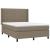 Pat box spring cu saltea, gri taupe, 140x200 cm, textil GartenMobel Dekor