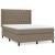 Pat box spring cu saltea, gri taupe, 140x200 cm, textil GartenMobel Dekor