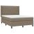 Pat box spring cu saltea, gri taupe, 140x200 cm, textil GartenMobel Dekor