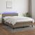 Pat cu arcuri, saltea și LED, gri taupe, 140x190 cm, textil GartenMobel Dekor