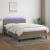 Pat cu arcuri, saltea și LED, gri taupe, 140x190 cm, textil GartenMobel Dekor