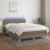 Pat cu arcuri, saltea și LED, gri taupe, 140x190 cm, textil GartenMobel Dekor
