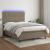 Pat cu arcuri, saltea și LED, gri taupe, 140x190 cm, textil GartenMobel Dekor