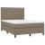 Pat cu arcuri, saltea și LED, gri taupe, 140x190 cm, textil GartenMobel Dekor