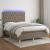 Pat cu arcuri, saltea și LED, gri taupe, 140x190 cm, textil GartenMobel Dekor