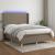 Pat cu arcuri, saltea și LED, gri taupe, 140x190 cm, textil GartenMobel Dekor