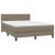Pat box spring cu saltea, gri taupe, 140x200 cm, textil GartenMobel Dekor