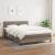 Pat box spring cu saltea, gri taupe, 140x200 cm, textil GartenMobel Dekor