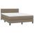 Pat box spring cu saltea, gri taupe, 140x200 cm, textil GartenMobel Dekor