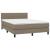 Pat box spring cu saltea, gri taupe, 140x200 cm, textil GartenMobel Dekor