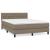 Pat box spring cu saltea, gri taupe, 140x200 cm, textil GartenMobel Dekor