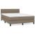 Pat box spring cu saltea, gri taupe, 140x200 cm, textil GartenMobel Dekor