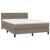 Pat box spring cu saltea, gri taupe, 140x200 cm, textil GartenMobel Dekor