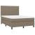 Pat box spring cu saltea, gri taupe, 140x200 cm, textil GartenMobel Dekor