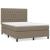 Pat box spring cu saltea, gri taupe, 140x200 cm, textil GartenMobel Dekor