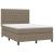 Pat box spring cu saltea, gri taupe, 140x200 cm, textil GartenMobel Dekor