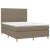 Pat box spring cu saltea, gri taupe, 140x200 cm, textil GartenMobel Dekor