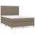 Pat box spring cu saltea, gri taupe, 140x200 cm, textil GartenMobel Dekor