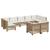 Set canapele de grădină, 9 piese, cu perne, bej, poliratan GartenMobel Dekor