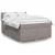 Pat box spring cu saltea, gri taupe, 140x200 cm, textil GartenMobel Dekor