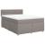 Pat box spring cu saltea, gri taupe, 140x200 cm, textil GartenMobel Dekor