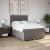 Pat box spring cu saltea, gri taupe, 140x200 cm, textil GartenMobel Dekor
