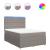 Pat box spring cu saltea, gri taupe, 140x200 cm, textil GartenMobel Dekor
