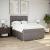 Pat box spring cu saltea, gri taupe, 140x200 cm, textil GartenMobel Dekor