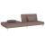 Canapea extensibilă cu 2 locuri, 2 perne, gri taupe, textil GartenMobel Dekor