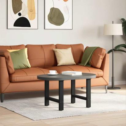 Picioare măsuță de cafea negru 2 buc 50x(42-43) cm oțel GartenMobel Dekor