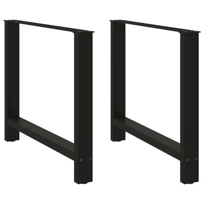 Picioare măsuță de cafea Negru 2 buc 90x(72-73) cm Oțel GartenMobel Dekor