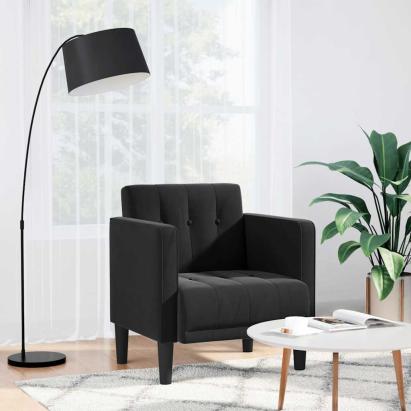 Canapea Scaun cu cotiere, negru, 53 cm, catifea GartenMobel Dekor