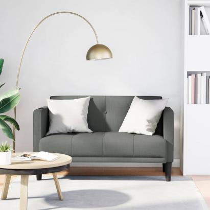 Canapea loveseat, gri închis, 111 cm, textil GartenMobel Dekor