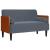 Canapea loveseat cu perne de sustinere gri închis 110cm catifea GartenMobel Dekor