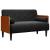 Canapea loveseat cu perne de suport negru 110 cm catifea GartenMobel Dekor