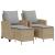 Set canapele de grădină, 4 piese, cu perne, bej, poliratan GartenMobel Dekor