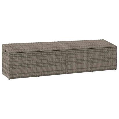 Cutie de depozitare de grădină gri 220x50x58 cm Poly Ratan GartenMobel Dekor