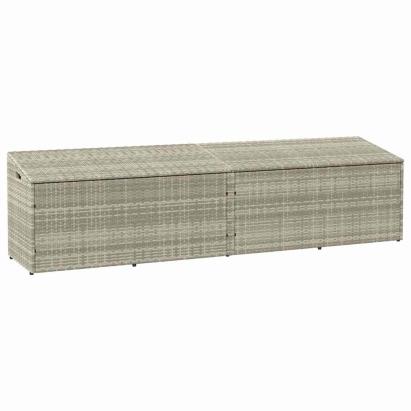 Cutie de depozitare grădină gri deschis 220x50x58 cm Poly Ratan GartenMobel Dekor
