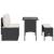 Set mobilier de grădină cu perne, 3 piese, negru, poliratan GartenMobel Dekor