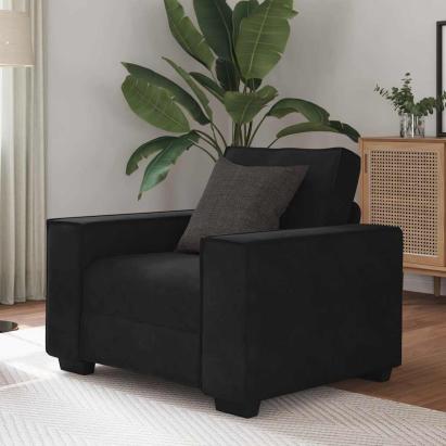 Canapea scaun negru 59 cm catifea GartenMobel Dekor