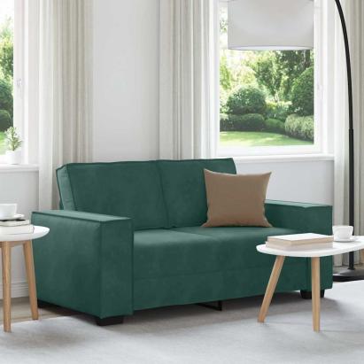 Canapea cu 2 locuri, verde închis, 120 cm, catifea GartenMobel Dekor