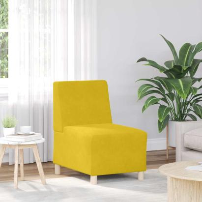 Canapea Scaun Galben 55 cm Catifea GartenMobel Dekor