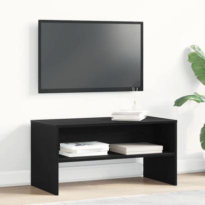 Dulap TV Stejar Negru 80x40x40 cm Lemn prelucrat GartenMobel Dekor