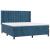 Pat box spring cu saltea, albastru închis, 160x200 cm, catifea GartenMobel Dekor