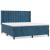 Pat box spring cu saltea, albastru închis, 160x200 cm, catifea GartenMobel Dekor
