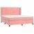 Pat box spring cu saltea, roz, 160x200 cm, catifea GartenMobel Dekor