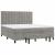 Pat box spring cu saltea, gri deschis, 160x200 cm, catifea GartenMobel Dekor