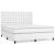 Pat box spring cu saltea, alb, 160x200 cm, piele ecologică GartenMobel Dekor