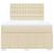 Pat box spring cu saltea, crem, 160x200 cm, material textil GartenMobel Dekor