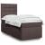 Pat box spring cu saltea, maro închis, 100x200 cm, textil GartenMobel Dekor
